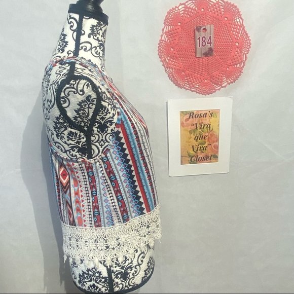 Xhilaration Aztec Crochet Race Back Tank Top - Picture 3 of 9